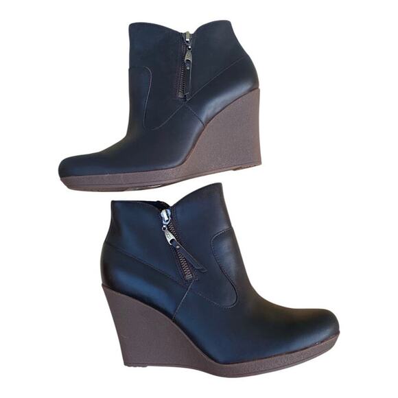 NWOT UGG Meredith Ankle Wedge Boots Brown Leather Womens US 9.5 SN 1009948 - Picture 3 of 16